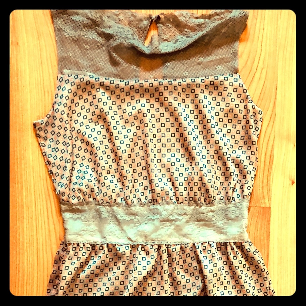 Lace detailed gray summer dress